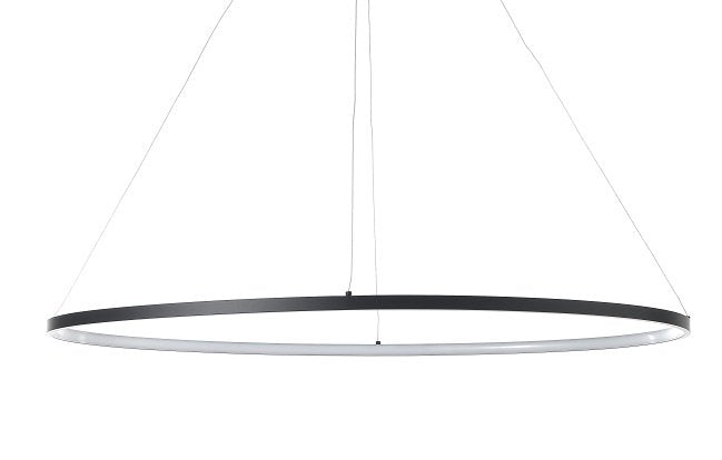 Lampadario a sospensione ovale in alluminio ad anello cm 60x100x92h - vari colori
