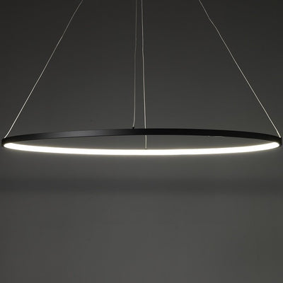 Lampadario a sospensione ovale in alluminio ad anello cm 60x100x92h - vari colori