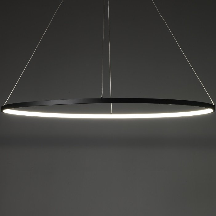 Lampadario a sospensione ovale in alluminio ad anello cm 60x100x92h - vari colori