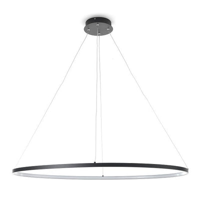 Lampadario a sospensione ovale in alluminio ad anello cm 60x100x92h - vari colori