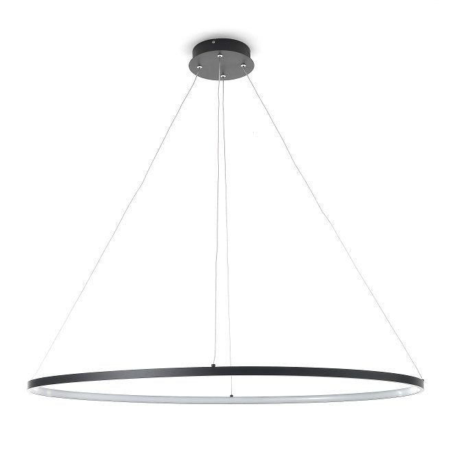 Lampadario a sospensione ovale in alluminio ad anello cm 60x100x92h - vari colori