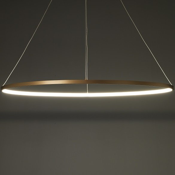 Lampadario a sospensione ovale in alluminio ad anello cm 60x100x92h - vari colori