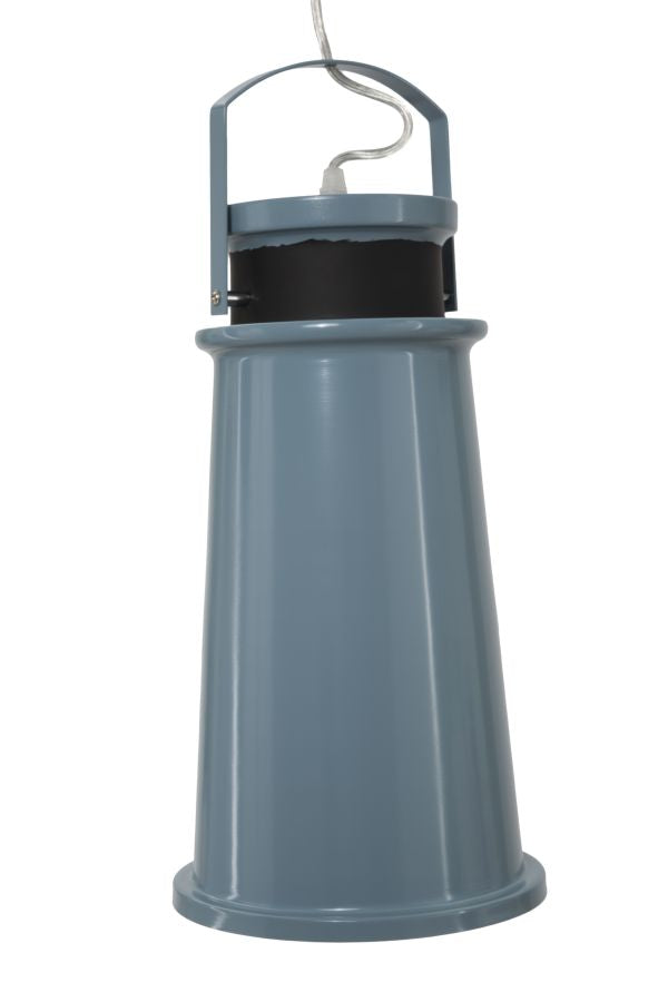 Lampadario a sospensione moderno paralume in metallo colore blu cm Ø 19x44h