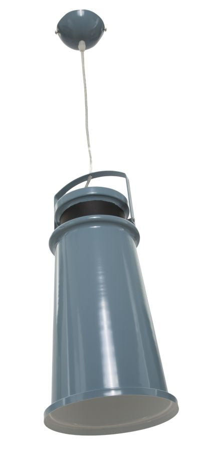 Lampadario a sospensione moderno paralume in metallo colore blu cm Ø 19x44h