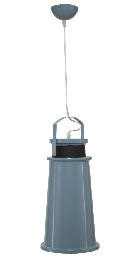 Lampadario a sospensione moderno paralume in metallo colore blu cm Ø 19x44h