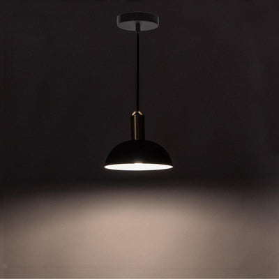 Lampadario a sospensione una luce in metallo colore nero opaco cm Ø 20x150h