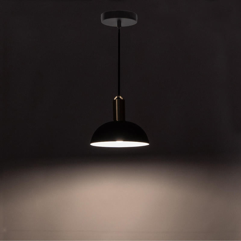 Lampadario a sospensione una luce in metallo colore nero opaco cm Ø 20x150h