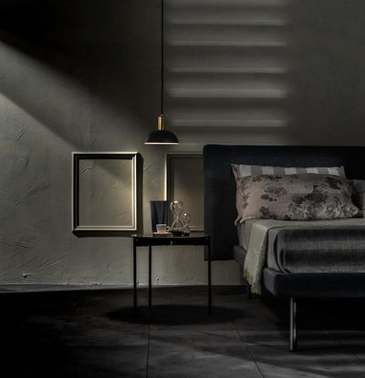 Lampadario a sospensione una luce in metallo colore nero opaco cm Ø 20x150h