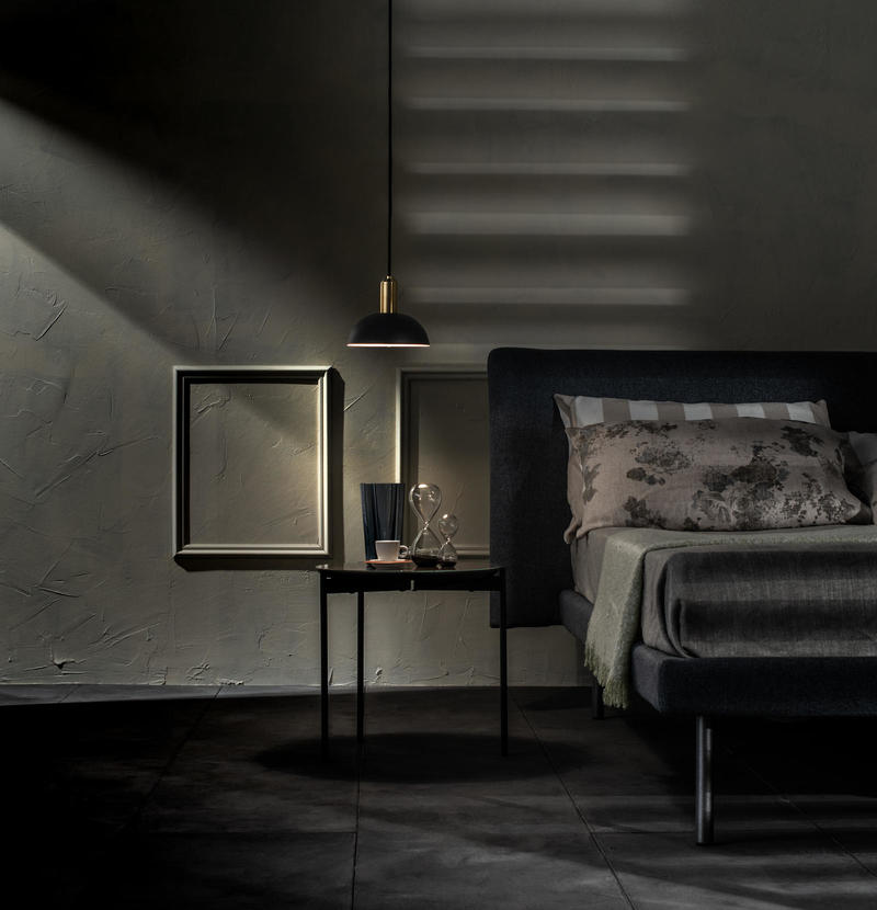 Lampadario a sospensione una luce in metallo colore nero opaco cm Ø 20x150h