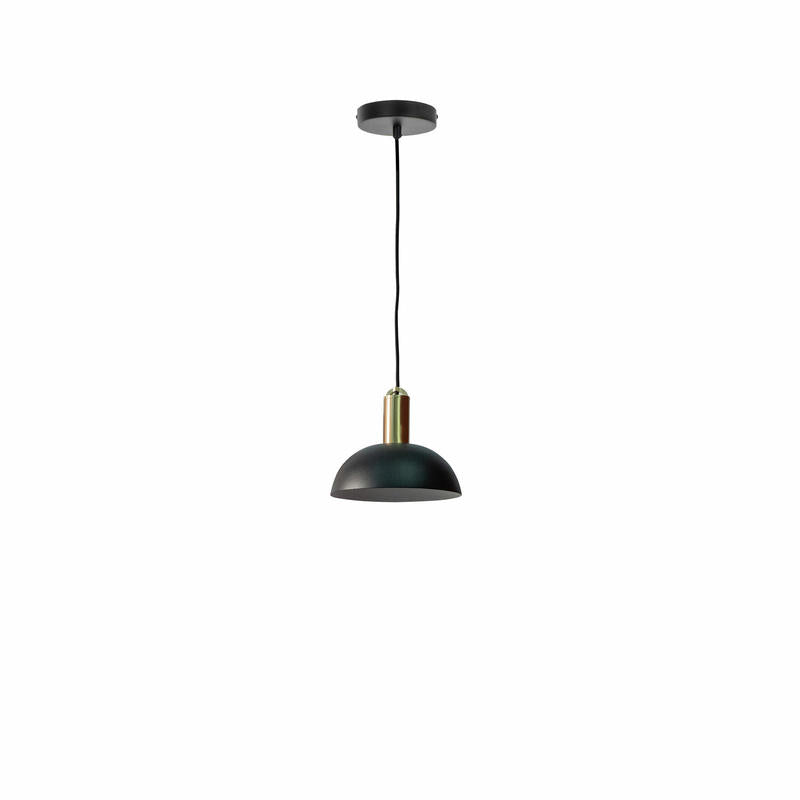 Lampadario a sospensione una luce in metallo colore nero opaco cm Ø 20x150h
