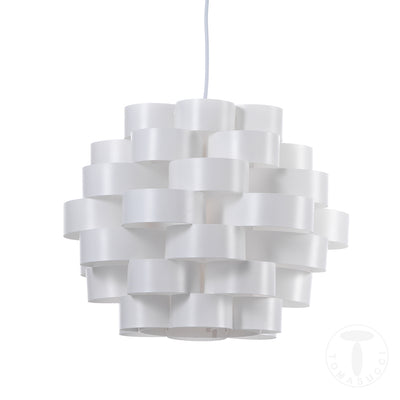 Lampadario design a sospensione tondo colore bianco cm Ø 40x30h
