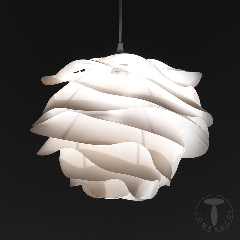 Lampadario una luce design moderno paralume bianco cm Ø 40x30h