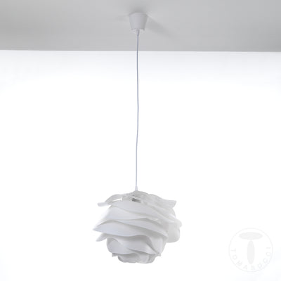 Lampadario una luce design moderno paralume bianco cm Ø 40x30h