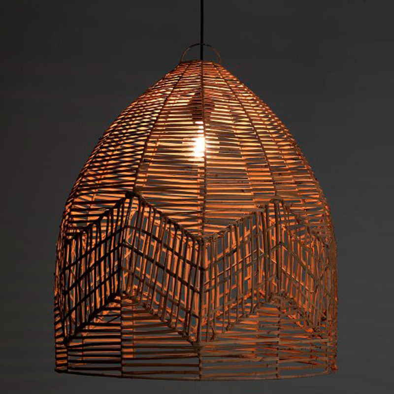 Lampadario in rattan colore naturale per interni ed esterni - varie misure