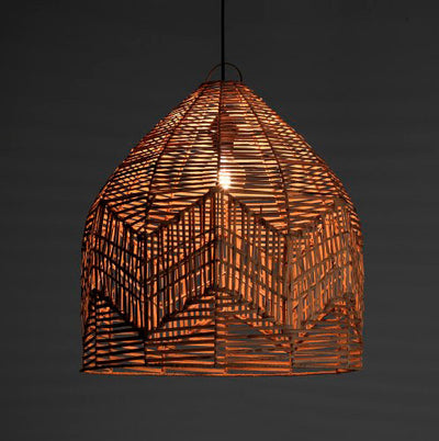Lampadario in rattan colore naturale per interni ed esterni - varie misure
