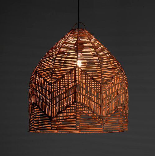 Lampadario in rattan colore naturale per interni ed esterni - varie misure
