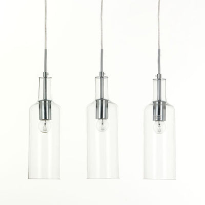 Lampadario moderno in vetro paralumi a forma di bottiglia cm 48x10x110h
