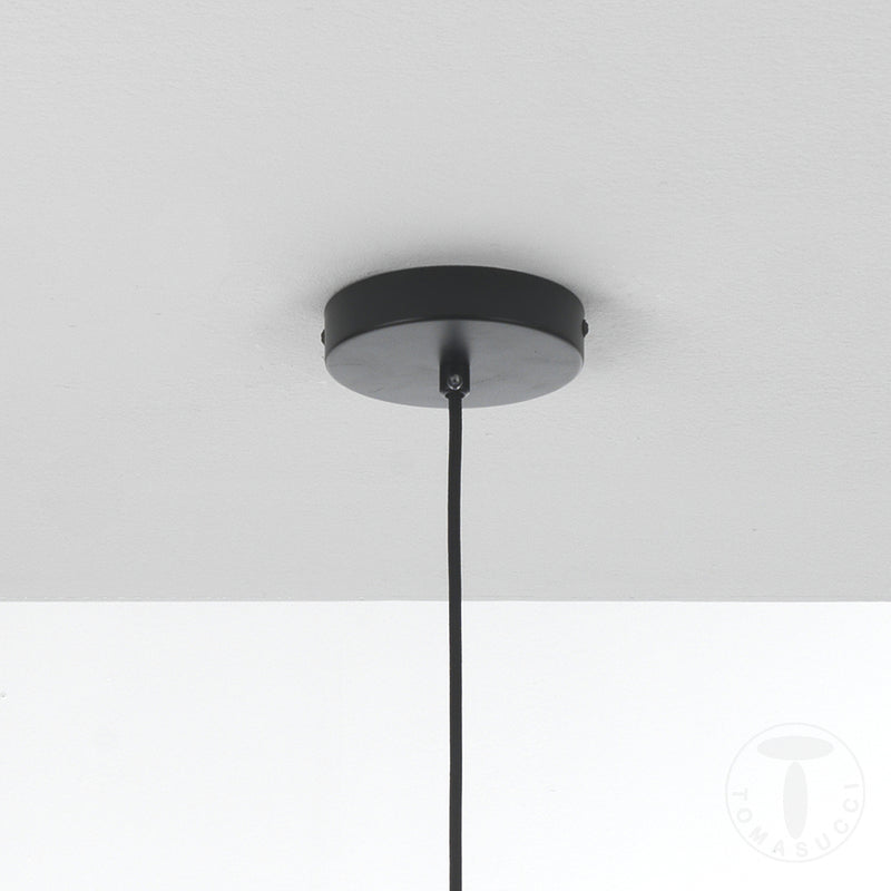 Lampadario a sospensione 7 luci in metallo nero con bracci regolabili cm 82x40x50h