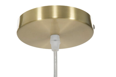 lampadario moderno struttura in metallo dorato paralume in vetro bianco
