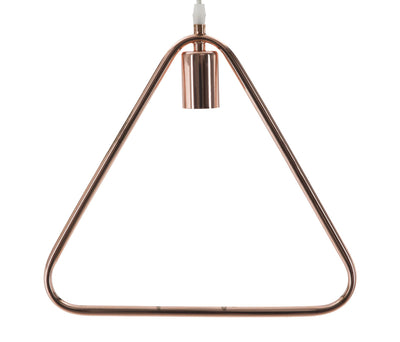 Lampadario una luce moderno a triangolo in metallo colore rame cm 33X2x31h