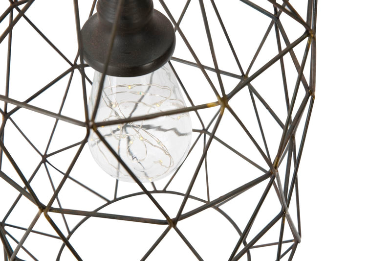 Lanterna lampada da tavolo stile industrial in ferro cm Ø 20x35h
