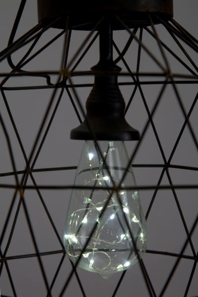 Lanterna lampada da tavolo stile industrial in ferro cm Ø 20x35h