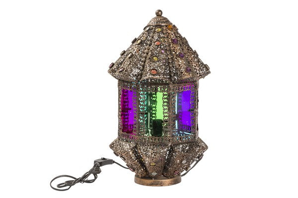 Lampada etnica da tavolo cm 26x26x45h