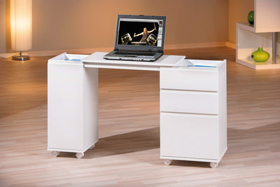 Dacil - mobile scrivania allungabile con cassetti e contenitore cm 66/121x36x72h