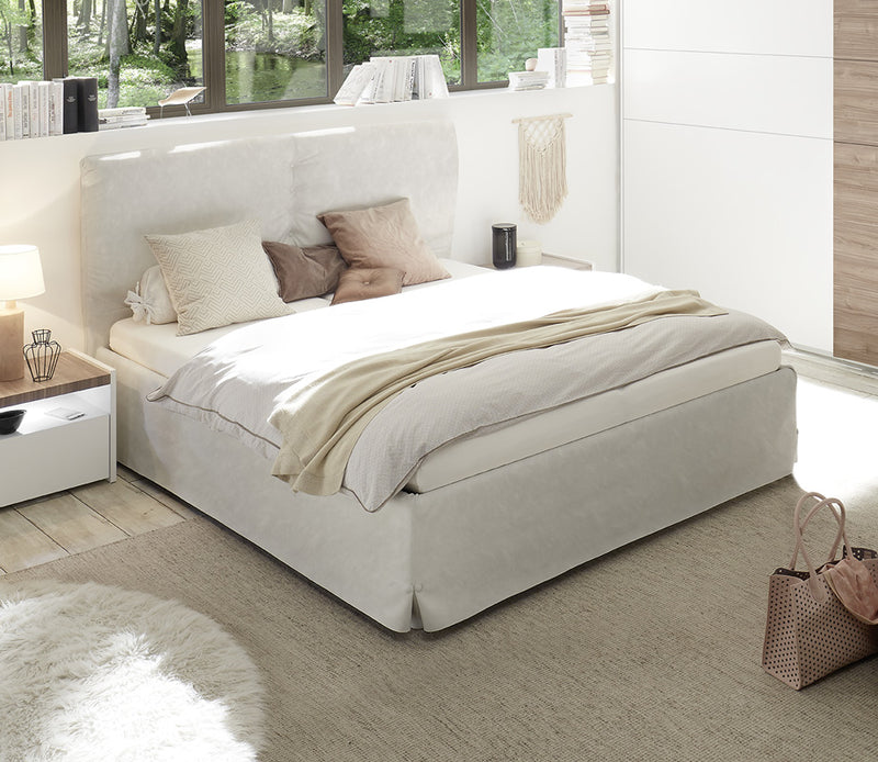 Valentino - Letto matrimoniale da camera in ecopelle cm 186x217x124h - vari colori
