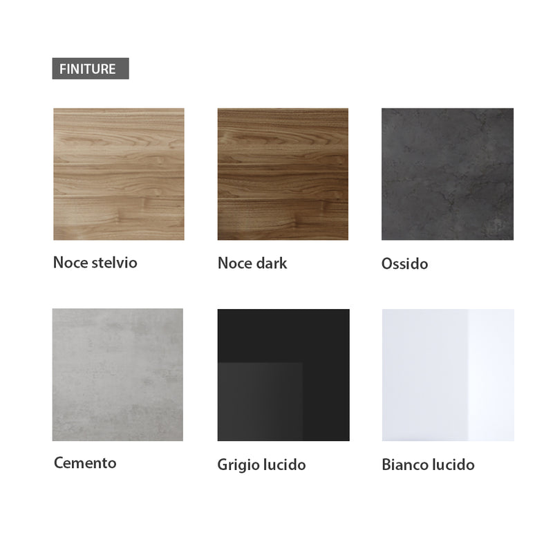 Naike - Parete design per soggiorno con porta tv e pensili sospesi - vari colori