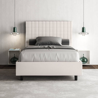 letto design una piazza e mezza in similpelle colore bianco