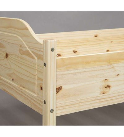 Baldo - Letto 1 piazza e mezza design classico in legno massello naturale cm 147x207x73h