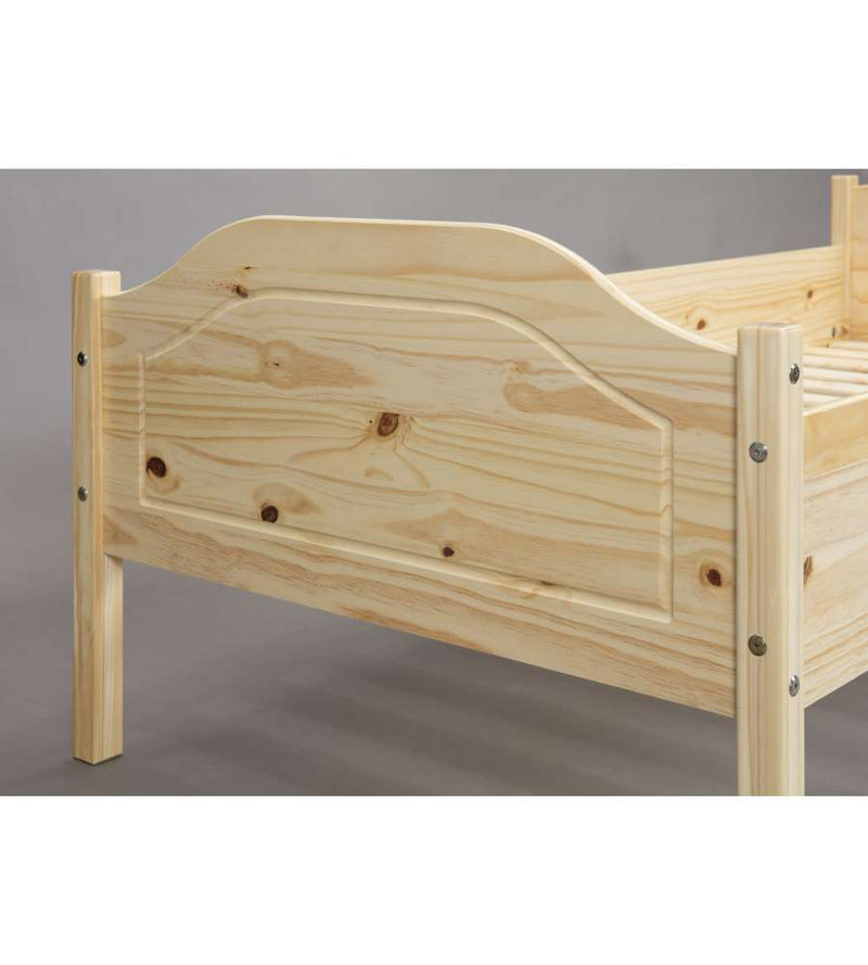 Baldo - Letto 1 piazza e mezza design classico in legno massello naturale cm 147x207x73h