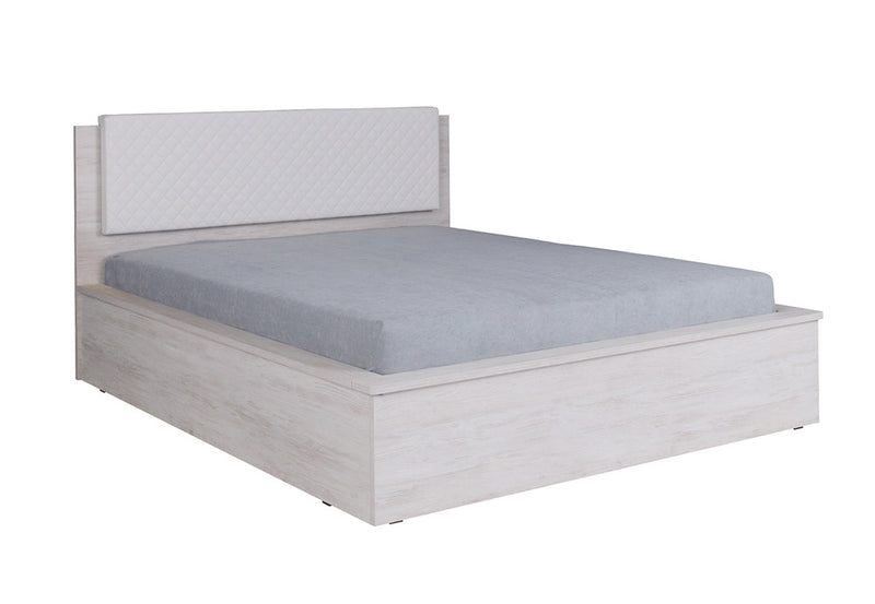 letto contenitore in legno oak white