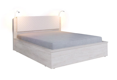 letto contenitore in legno oak white