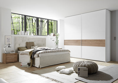 Albatros - Letto design in ecopelle matrimoniale cm 186x217x124h - vari colori