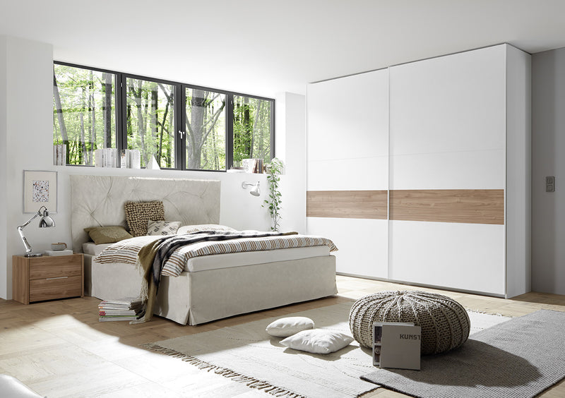 Albatros - Letto design in ecopelle matrimoniale cm 186x217x124h - vari colori