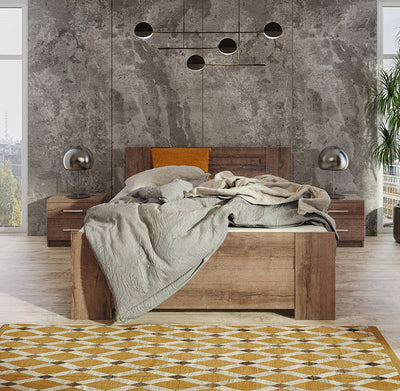 letto in legno matrimoniale con contenitore oak monastery