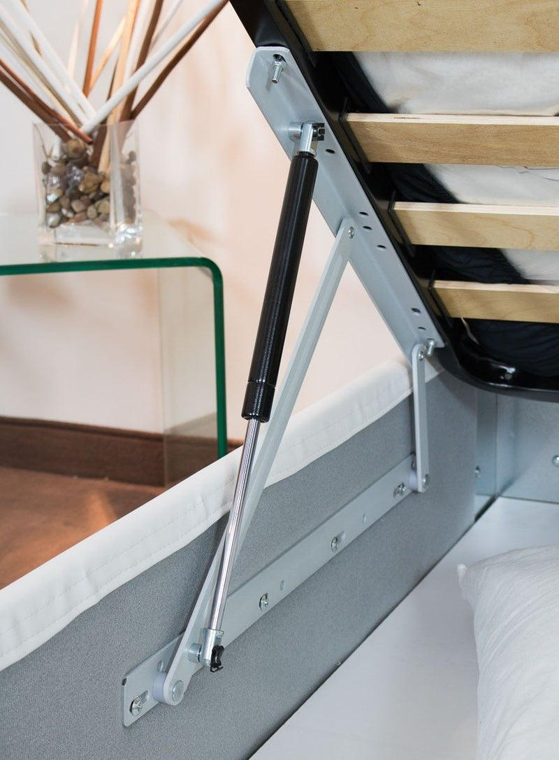 letto contenitore moderno similpelle bianco