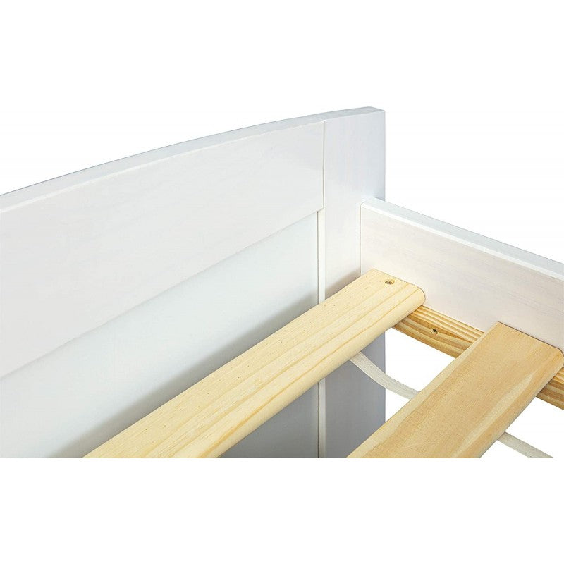 Emeil - Letto singolo in legno massello con due cassetti cm 98x205x63h