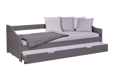 letto moderno singolo in legno massello colore grigio