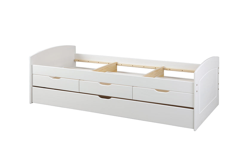 Almir - Letto moderno singolo da cameretta con letto estraibile e cassetti cm 98x205x63h