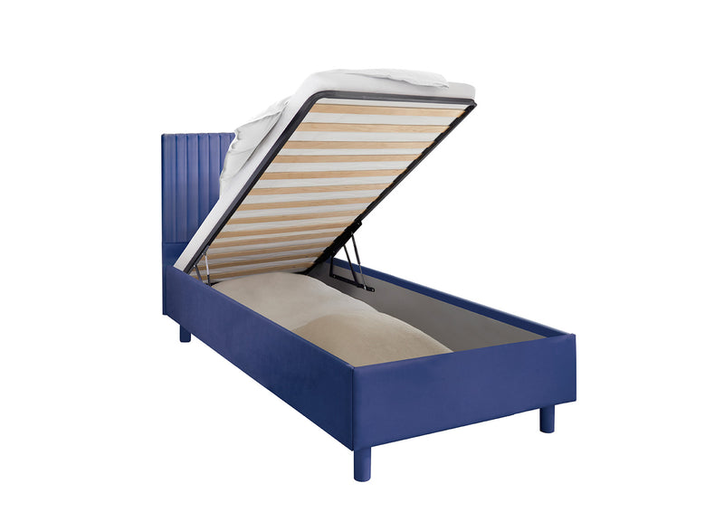 letto singolo per cameretta moderno in tessuto colore blu