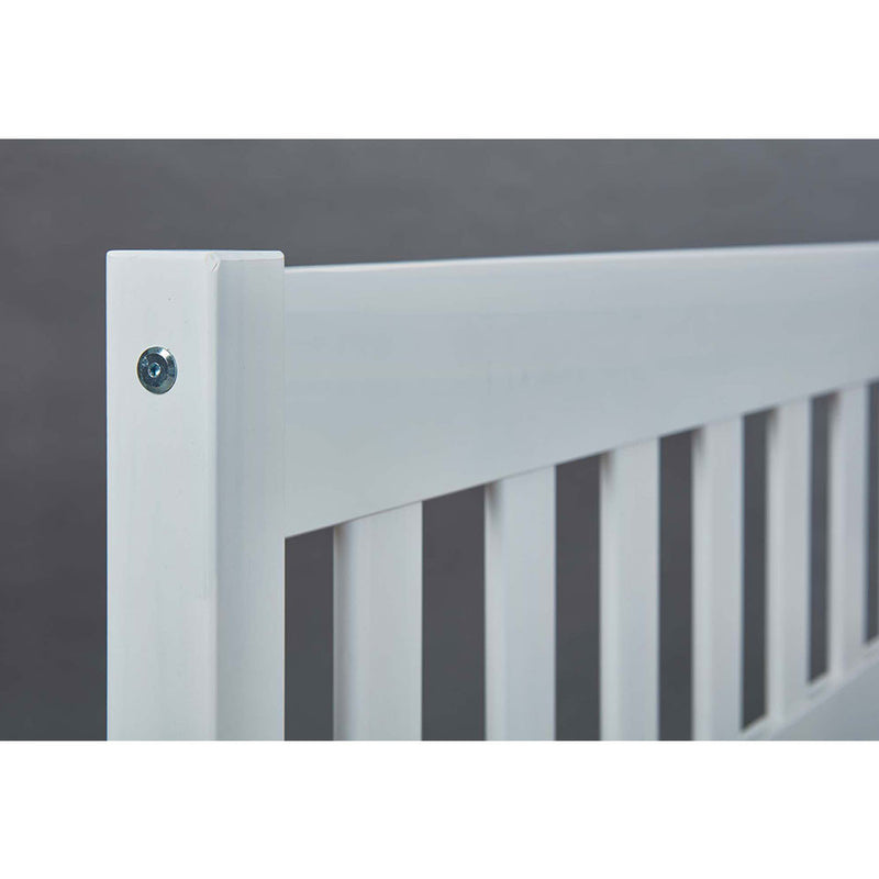 Tobia - Letto singolo classico in legno massello colore bianco cm 90x200