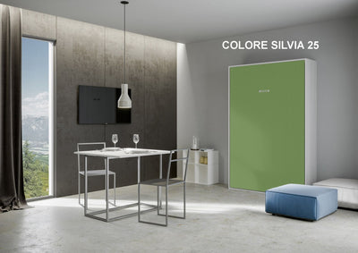 letto una piazza e mezza in legno e similpelle colore verde