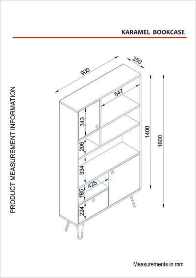 Libreria colorata in legno moderna 3 vani a giorno 3 ante casa e ufficio cm 110x30x140h