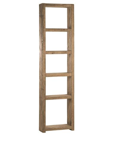 Libreria alta scaffale in legno di recupero stile country cm 50x22x190h