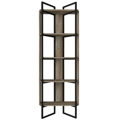 Libreria industrial composizione geometrica casa e ufficio 4 vani a giorno cm 64x35x180h