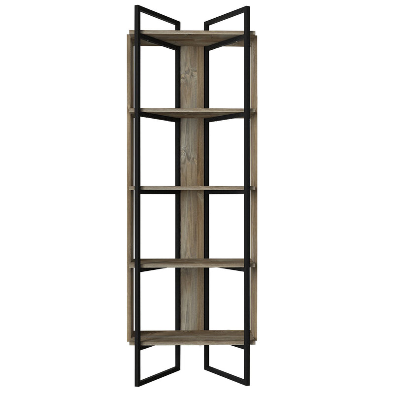 Libreria industrial composizione geometrica casa e ufficio 4 vani a giorno cm 64x35x180h