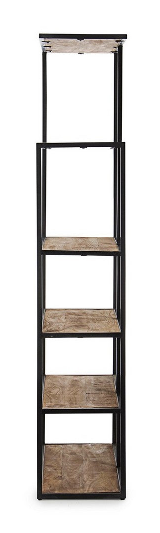 Libreria stile industriale struttura in acciaio ripiani in legno di mango cm 84x35x188h